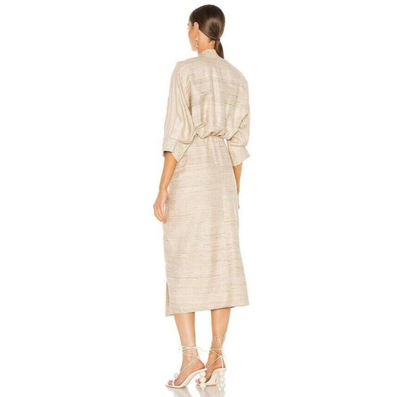 Piece of White Audrey Dress Beige Silk Kaftan 36/4 NWOT $729 - Picture 4 of 7